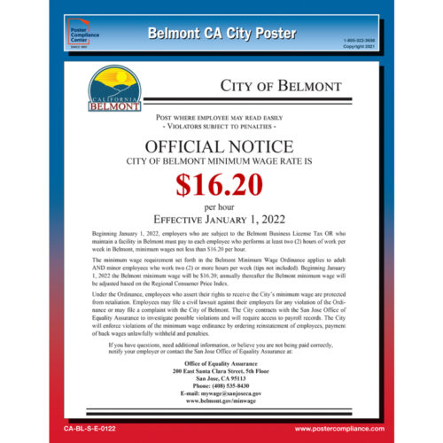 Belmont CA City Poster
