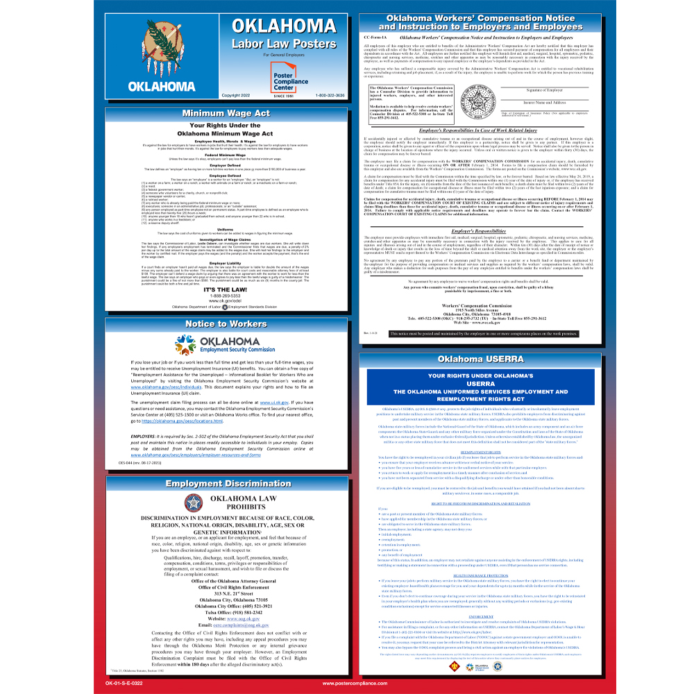2024 Oklahoma & Federal Labor Law Poster Poster Compliance Center