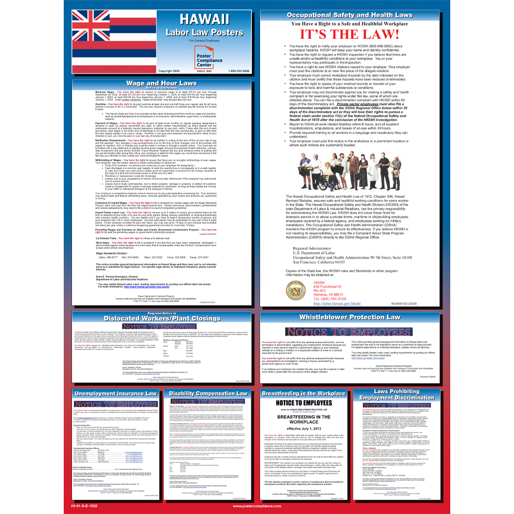 2024 Hawaii & Federal Labor Law Poster Poster Compliance Center