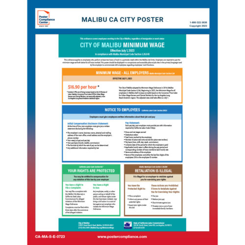 Malibu CA City Poster