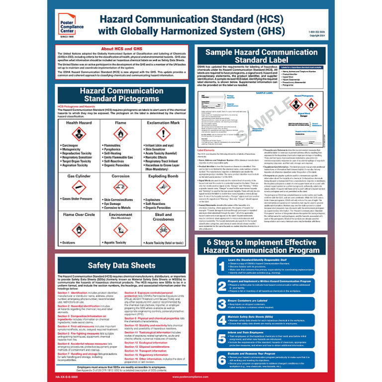 Hazard Communication Standard Poster | GHS Poster | PCC
