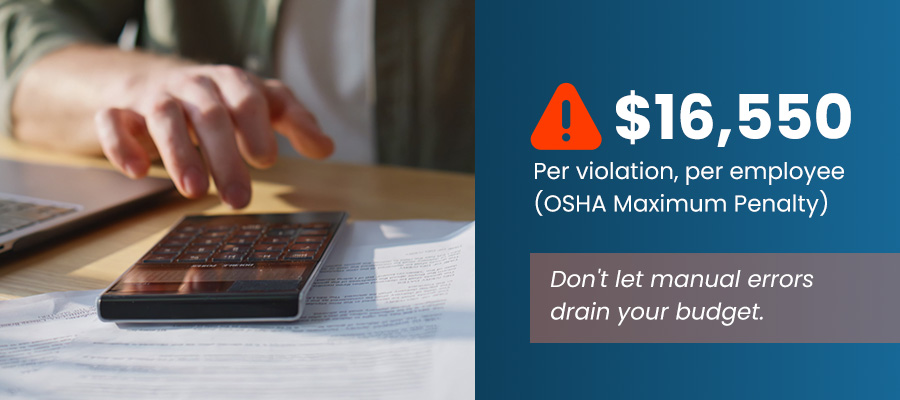 These penalties can quickly add up, with the Occupational Safety and Health Administration (OSHA) alone fining $16,550 per violation.